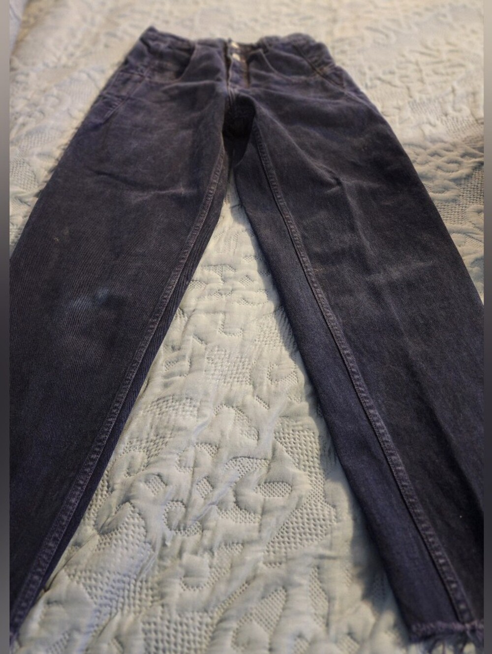 GUESS High-Rise Dark Blue Button-Front Jeans